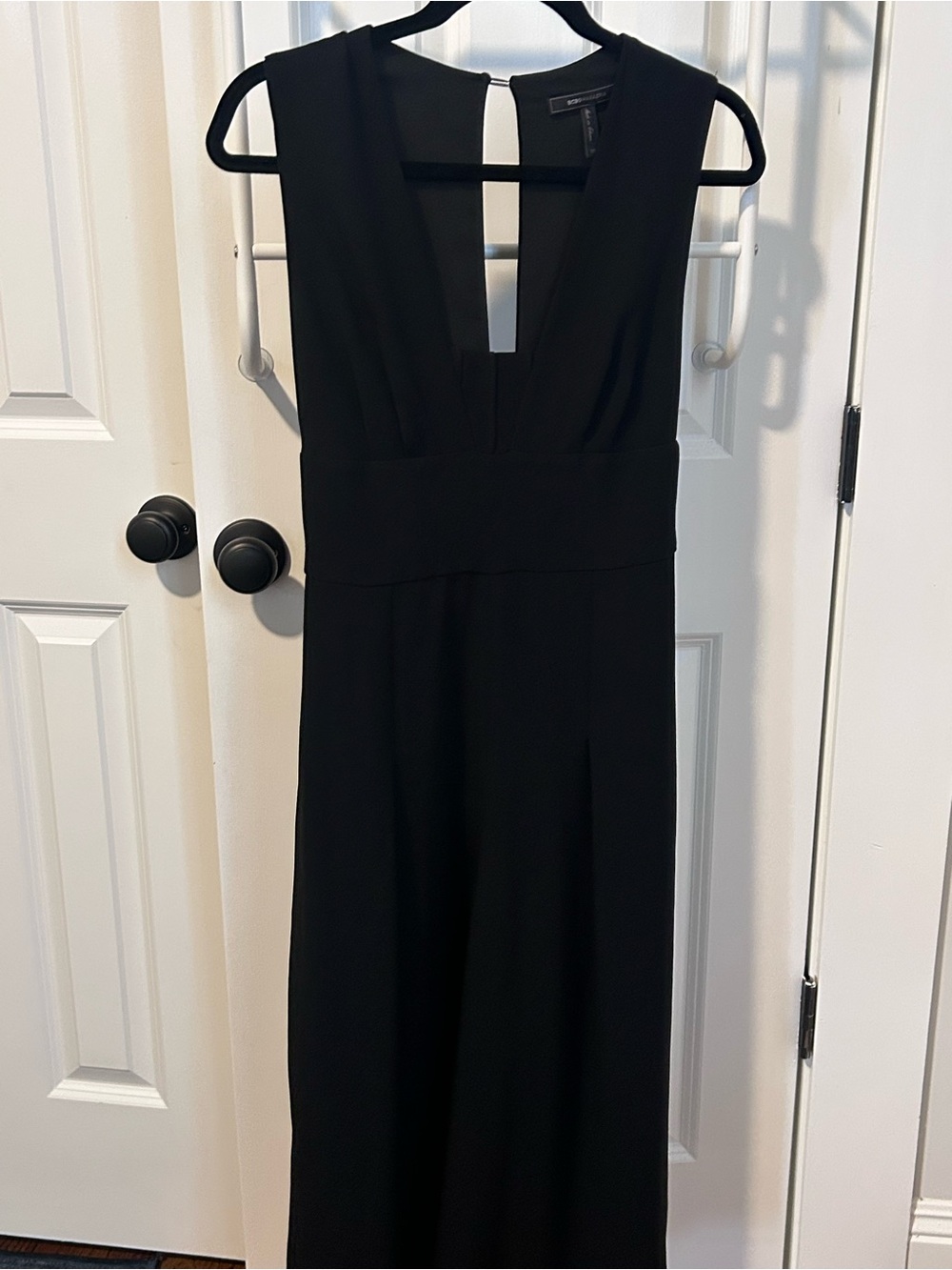 BCBGMaxAzria Black Sleeveless V-Neck Jumpsuit with pockets!